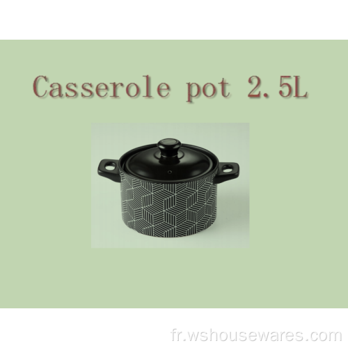 Casserole en céramique noire avec couvercle